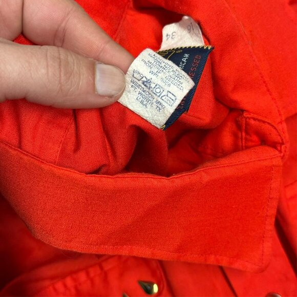 Vintage Panhandle Slim Pearl Snap Western Shirt Made in USA Red 16 Large - Picture 7 of 8